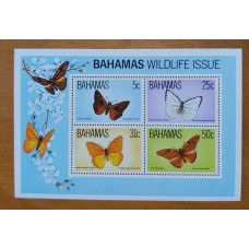 BAHAMAS MARIPOSAS FLORES HOJA BLOQUE NUEVA MINT RARA